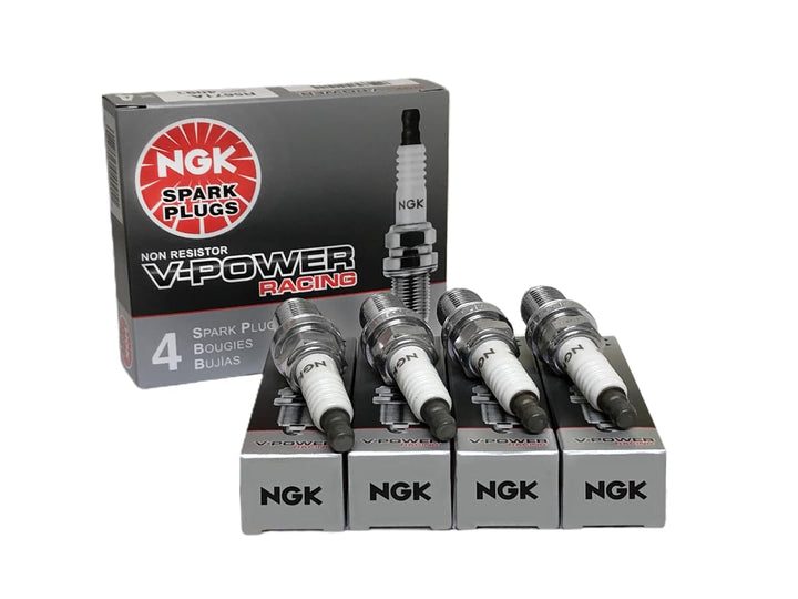 NGK R5671A-9 front packaging showing four genuine plugs and part number for easy verification