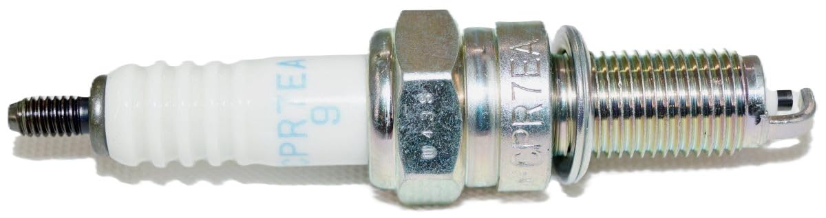 NGK spark plug angled view showing hex and reach for easy socket access benefit