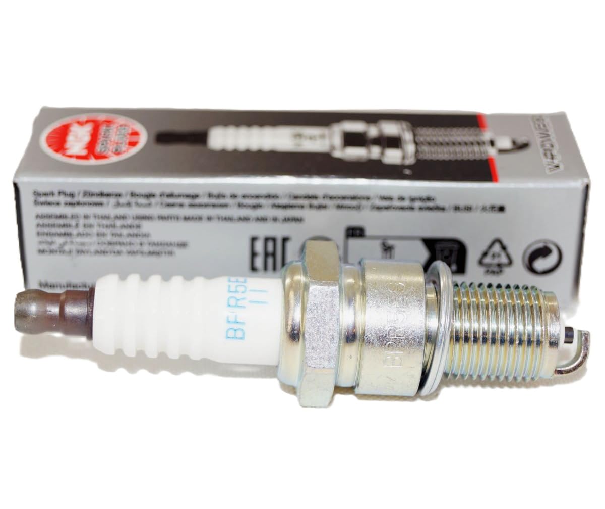 Close-up of NGK spark plug electrode and pre-gap, NGK precision for better ignitability