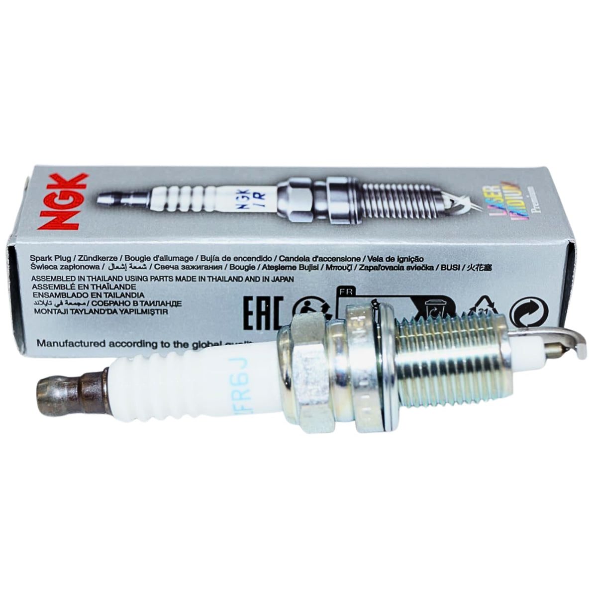 NGK closeup of iridium center electrode highlighting durability and precise spark control