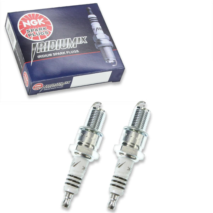 NGK spark plug front packaging showing brand and genuine two-pack benefit