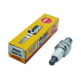 NGK spark plug installed in mower with spark lead attached demonstrating easy replacement