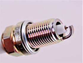 NGK spark plug side profile showing threads and reach for correct engine fitment