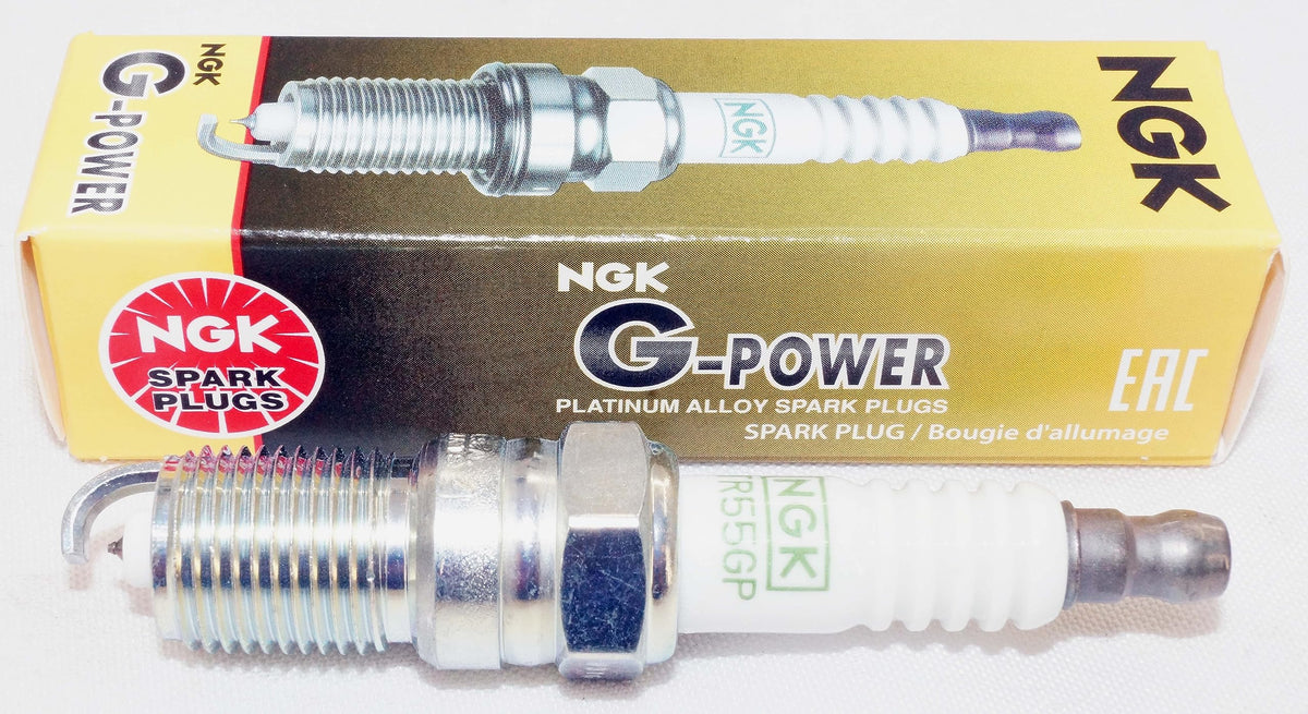 NGK close-up of a single TR55GP plug highlighting tip precision and consistent sparks