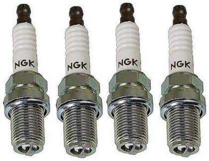 NGK V-Power Racing front pack showing four plugs and brand, ensuring correct fit