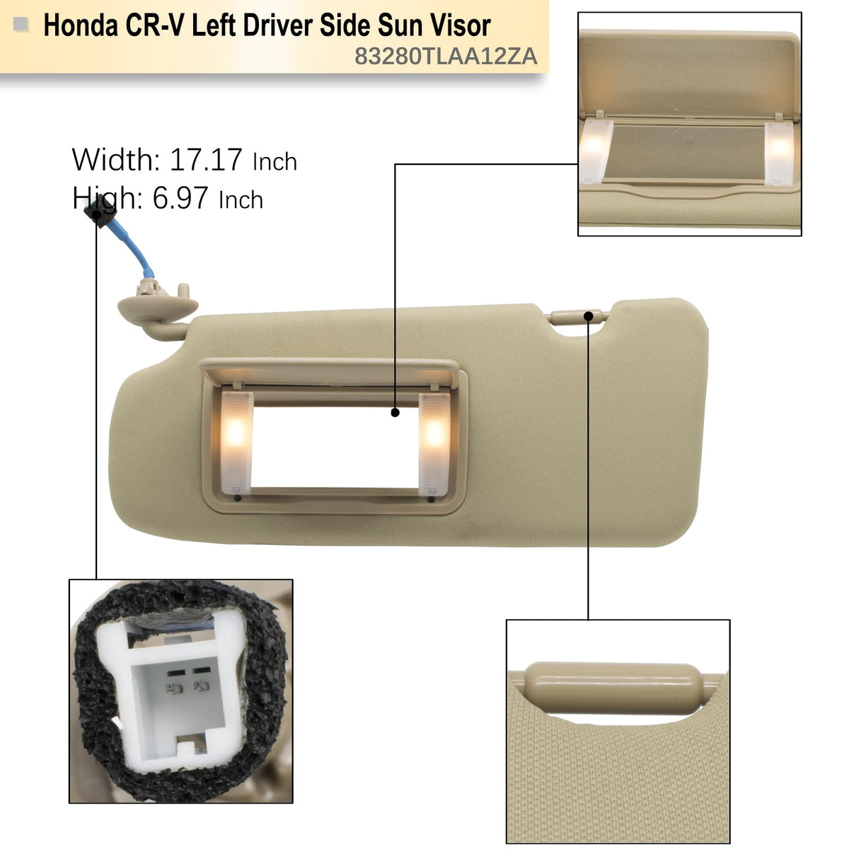 NHILES visor installed overhead in CR-V demonstrating sun-blocking function