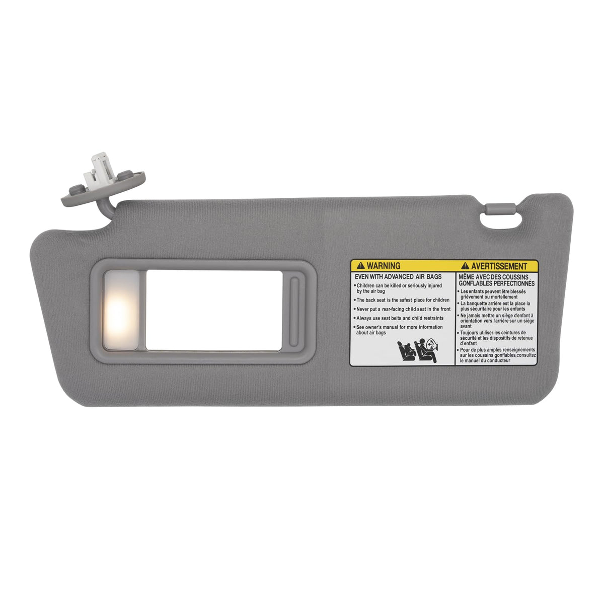 NHILES driver side visor front view showing fit and clean finish