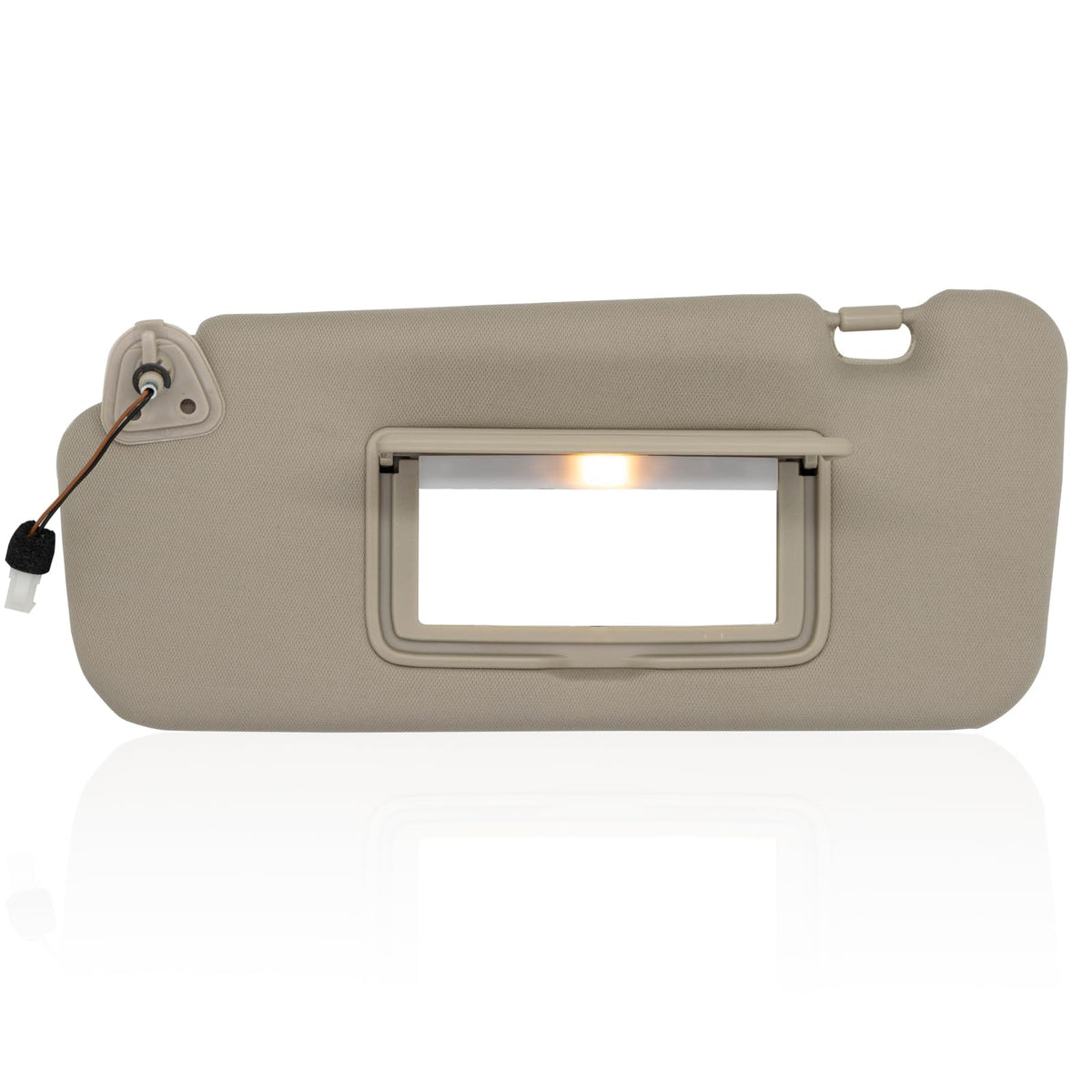 NHILES driver-side visor front view showing beige finish and mounting points for easy replacement