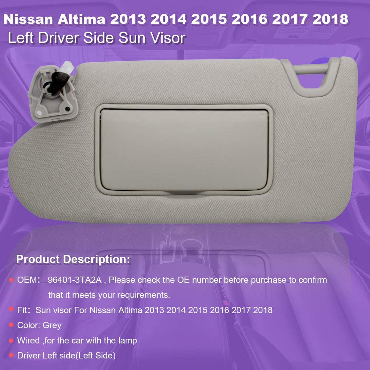 NHILES visor back mounting points visible for easy OEM-style installation benefit