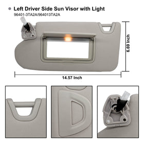 NHILES visor vanity lamp closeup showing built-in light for improved visibility