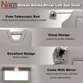 NHILES visor wired connector detail showing plug-ready wiring for the vanity lamp