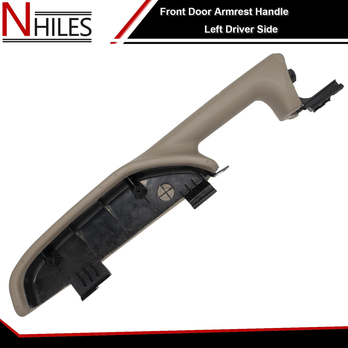 NHILES armrest next to a ruler showing accurate size and easy fitment