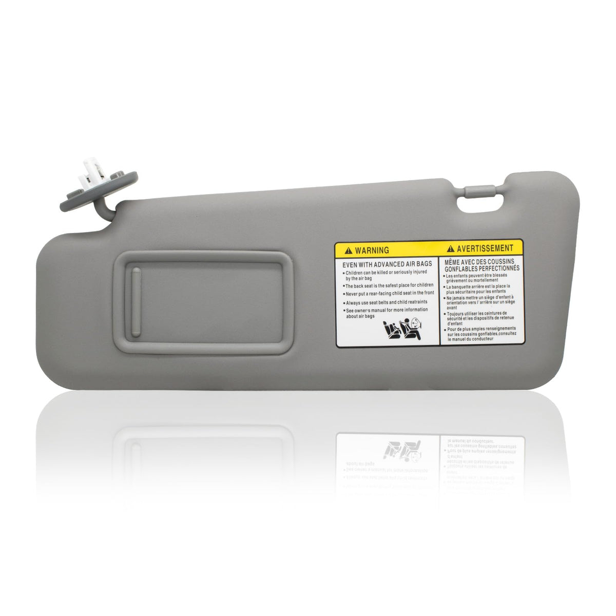 NHILES front view of visor showing fit and gray finish, restores cabin look