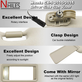 NHILES visor hinge close-up showing mounting points and secure pivot functionality