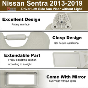 NHILES visor installed in Nissan Sentra driver position, improves sun shading and visibility