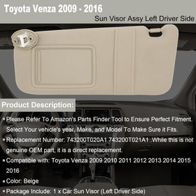 NHILES sun visor installed in Toyota Venza demonstrating improved sun protection