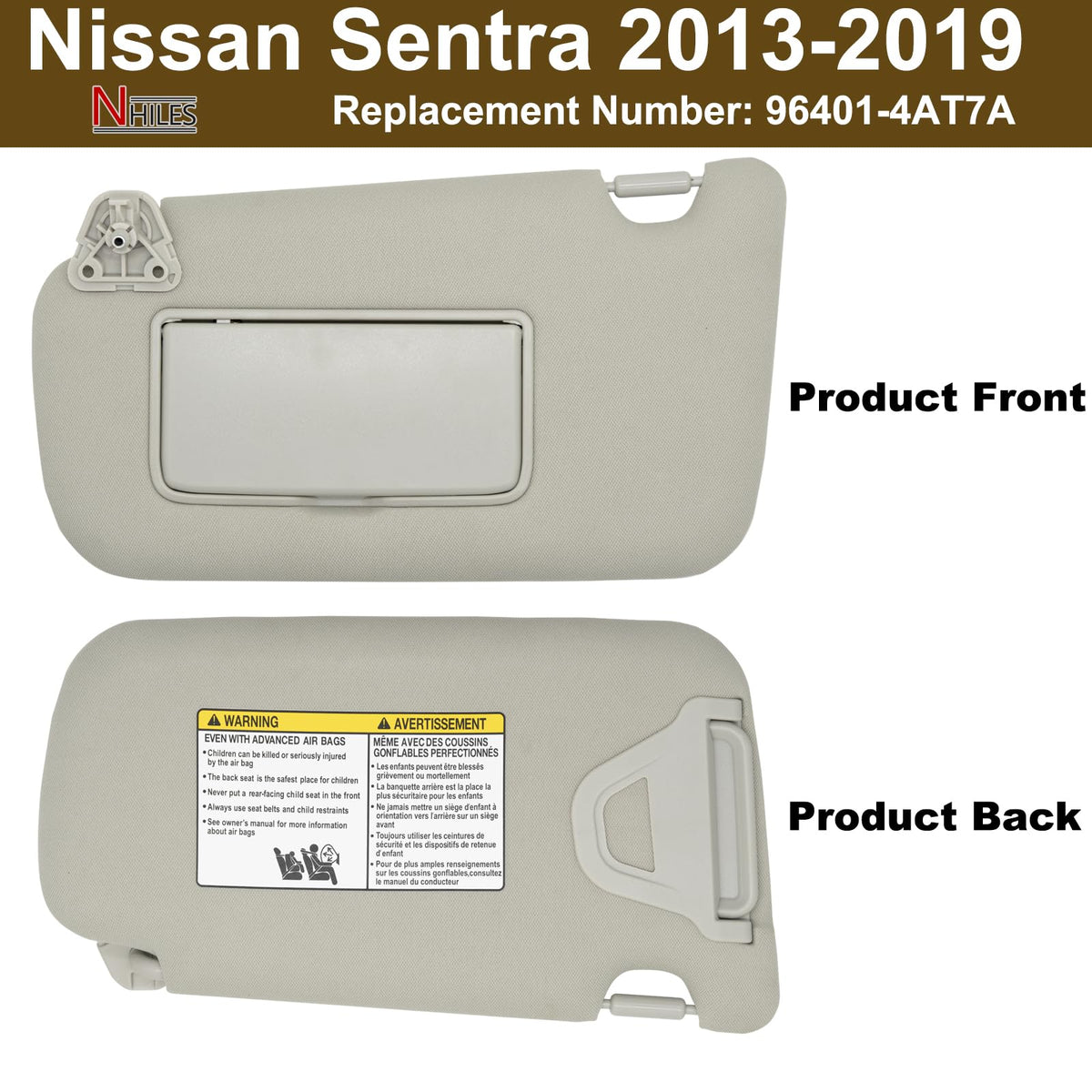 NHILES visor packaged with protective wrap and label, ready for immediate installation