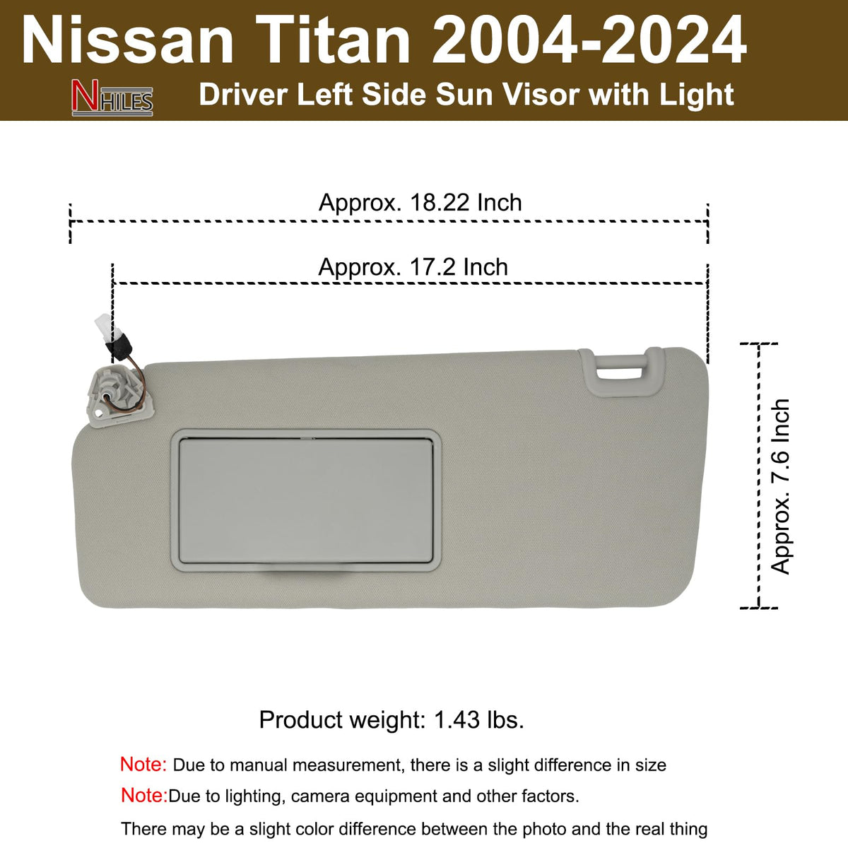 NHILES visor illuminated mirror light providing convenient interior lighting