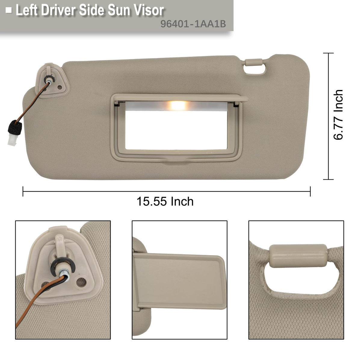 NHILES visor mounted in Nissan Murano interior demonstrating seamless color match and fit