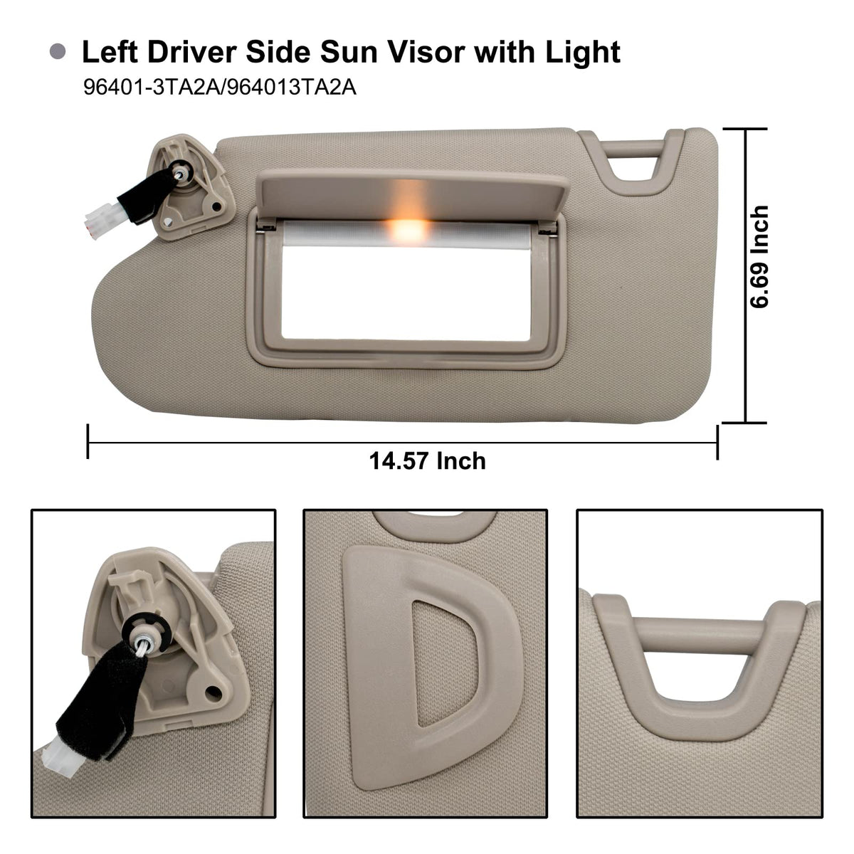 NHILES visor wiring connector detail for easy lamp hookup and clean installation