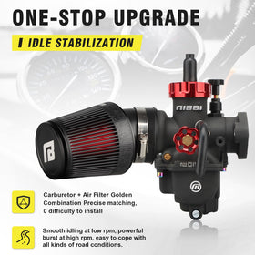 nibbi air filter mounted on intake illustrating better airflow and look