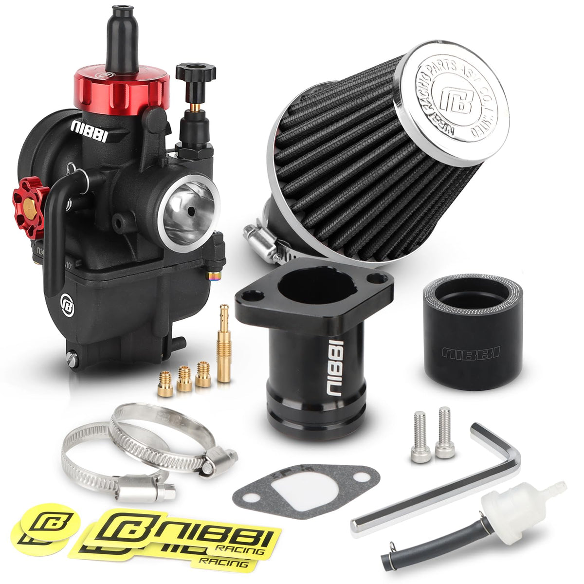 nibbi carburetor front view showing compact design and improved throttle response