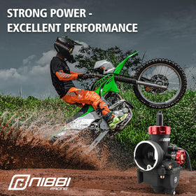 nibbi carburetor installed on dirt bike engine, improved throttle response demonstrated