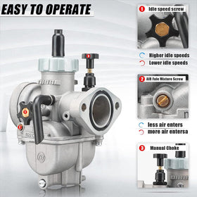 nibbi carburetor mounted on engine illustrating direct-fit replacement benefit