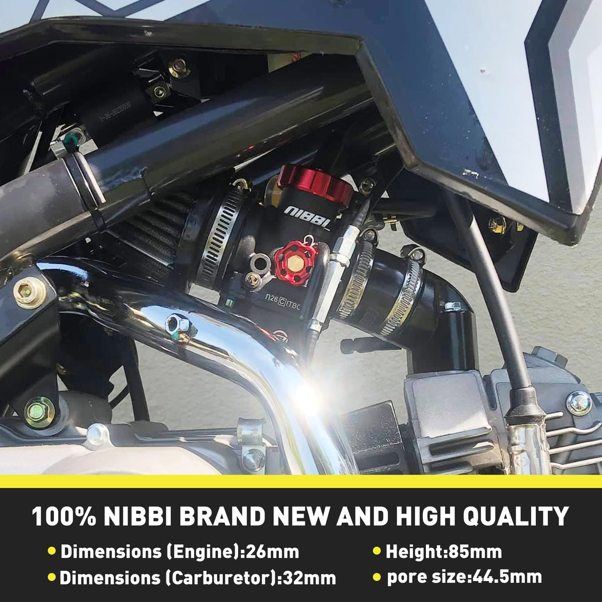 nibbi packaging and contents image showing included clamp and boot