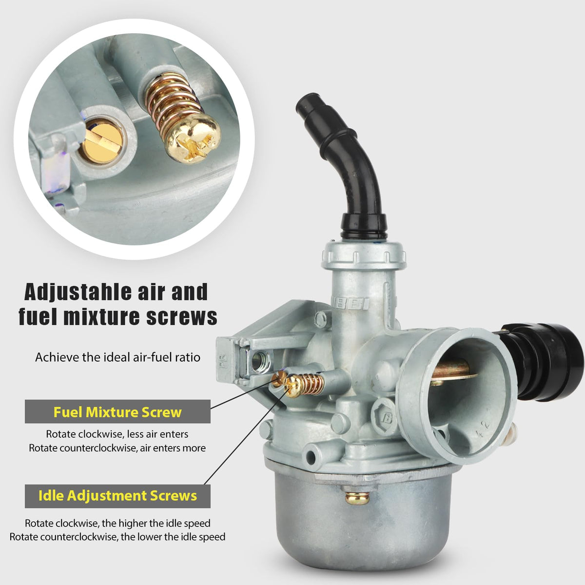 nibbi PZ19 float bowl detail showing drain and needle for simple cleaning