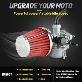 nibbi PZ19 installed on mini bike demonstrating fit and improved drivability
