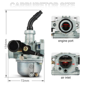 nibbi PZ19 side profile highlighting intake and choke for straightforward maintenance