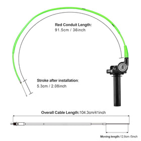nibbi throttle cable laid out 41 inches showing corrosion-resistant core