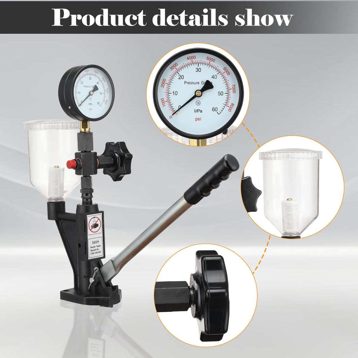 NICCOO closeup of stainless pressure gauge for accurate pressure readings