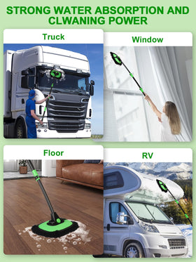 Nicecastle brush in use cleaning an SUV roof reaching high spots with ease