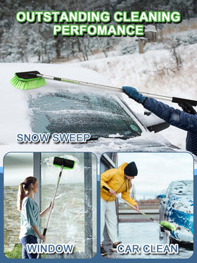 Nicecastle extended handle in use reaching high roof for safer cleaning