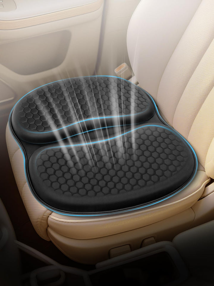 Nicecastle front view of gel seat cushion shows breathable cover and ergonomic shape for comfort