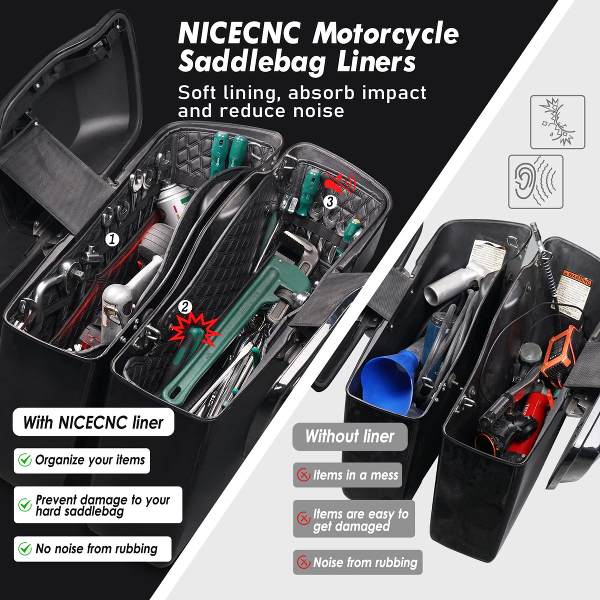 NICECNC interior view highlighting four-side tool pockets for organized tools