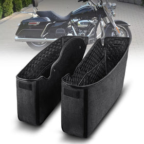 NICECNC front view of saddlebag liners showing fit and shape for organized storage