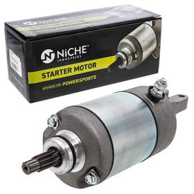 NICHE starter front view showing mounting flange and bolt holes for easy fit