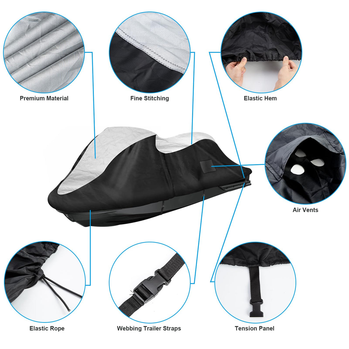 NIGOOLATA folded cover inside storage bag for compact off-season packing