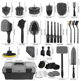 NIKCOSMK close-up of assorted detail brushes showing soft bristles for safe cleaning