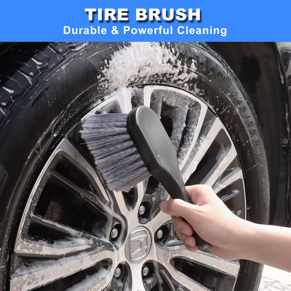 NIKCOSMK detailing brushes arrayed for spokes, lug nuts, grills offering precise cleaning