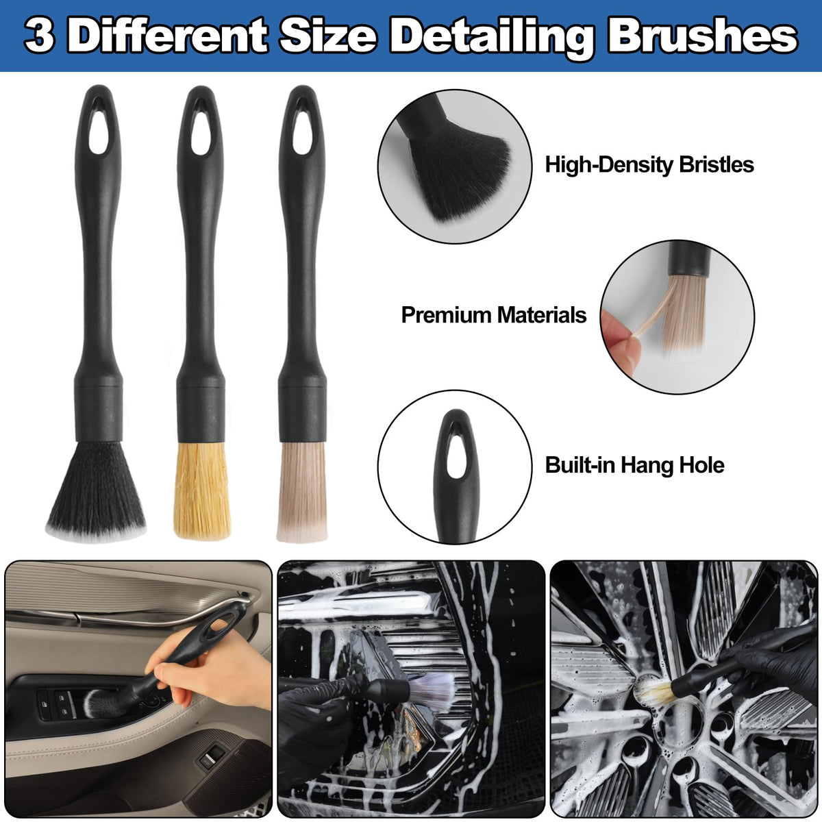 NIKCOSMK detailing brushes array showing sizes for vents and crevices