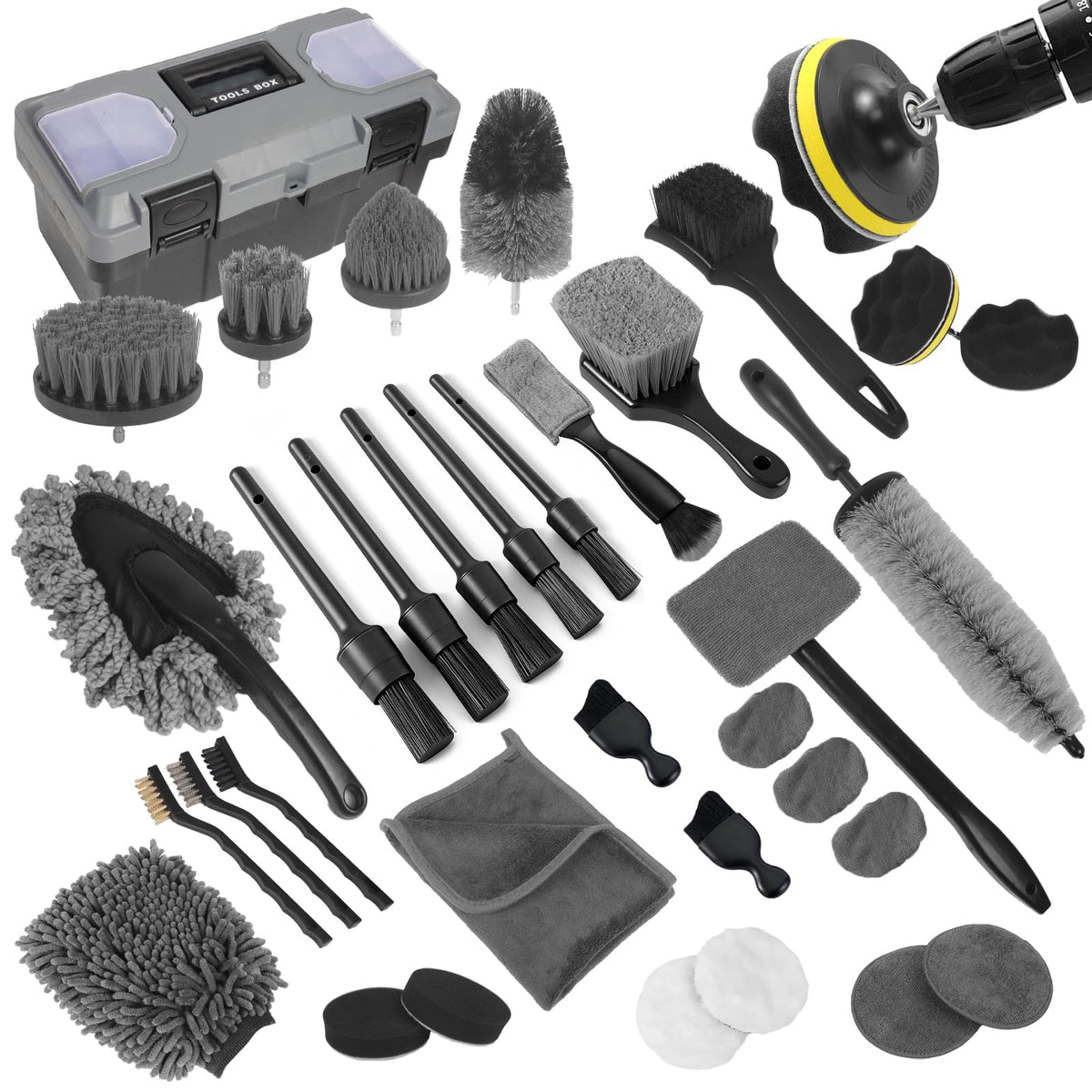 NIKCOSMK storage box open showing full 36-piece kit for organized portability