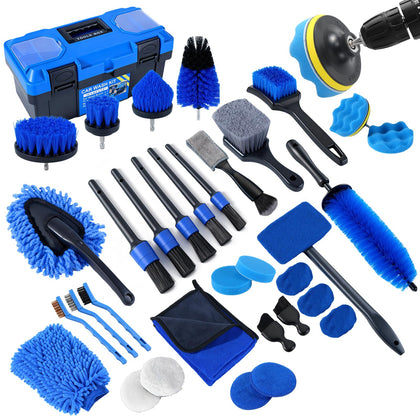 NIKCOSMK front packaging showing full 36-piece kit, neat storage benefit