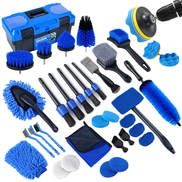 NIKCOSMK front packaging showing full 36-piece kit, neat storage benefit