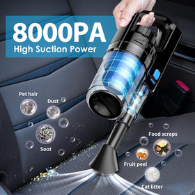 NIKCOSMK handheld vacuum close-up highlighting powerful suction benefit