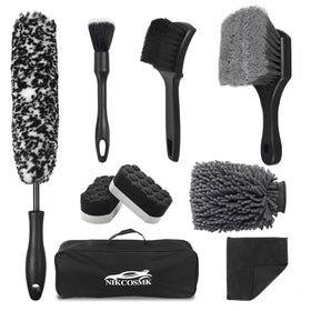 NIKCOSMK kit front layout showing all included brushes and accessories for organized cleaning
