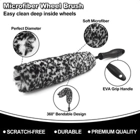NIKCOSMK long-handle woolie brush close-up lifting brake dust safely